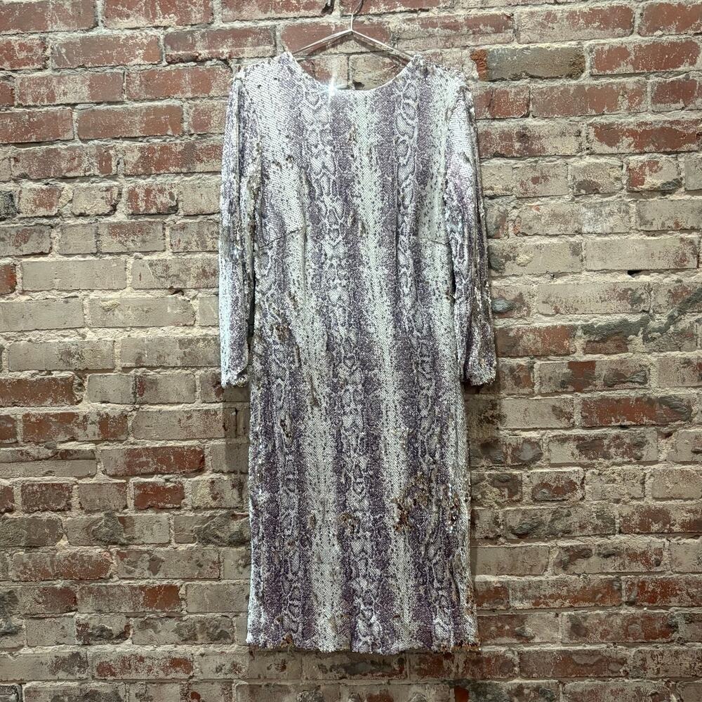 Dress The Population‎ Python Sequin Emery Sheath Dress Size 1X - Picture 7 of 13